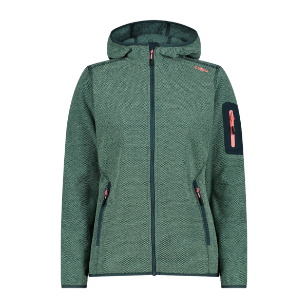 Polar Mujer Mélange Knit-Tech Hooded Heavy