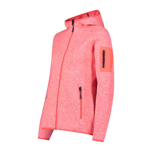 Polar Mujer Mélange Knit-Tech Hooded Heavy
