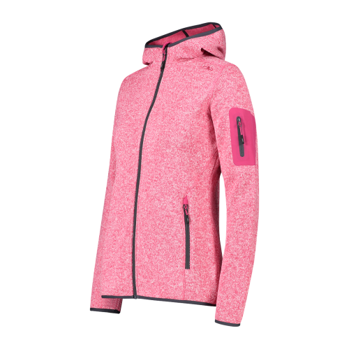 Polar Mujer Mélange Knit-Tech Hooded Heavy
