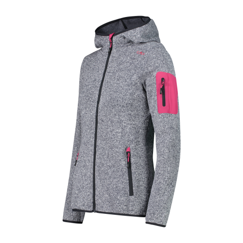 Polar Mujer Mélange Knit-Tech Hooded Heavy