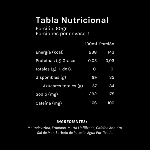 Gel Energético Murta – Ratio 1:0,8 – Con Cafeína