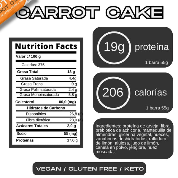 Barrita Energética Proteína Carrot Cake