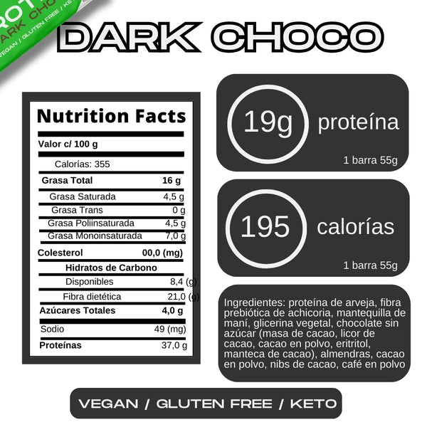 Barrita Energética Proteína Dark Choco