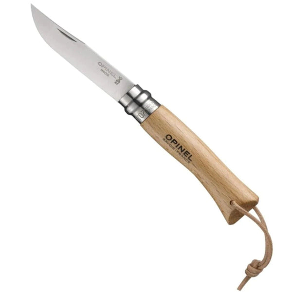Cuchillo N°7 Stainless Steel con Cordón de Cuero