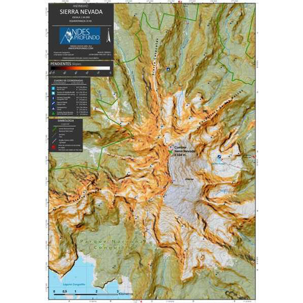 Mapa Andinismo Sierra Nevada